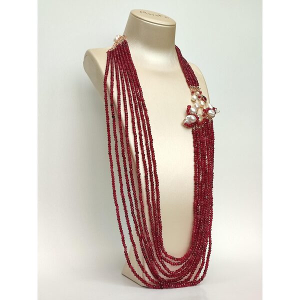 Colier stunning din agat rubiniu si perle 1 Colier stunning din agat rubiniu si perle 1