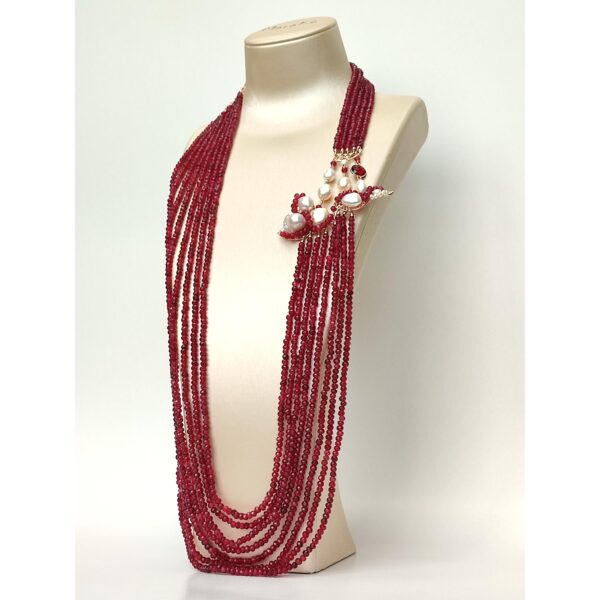 Colier stunning din agat rubiniu si perle 2 Colier stunning din agat rubiniu si perle 2