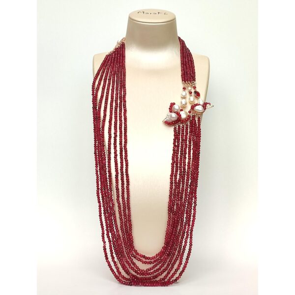 Colier stunning din agat rubiniu si perle 3 Colier stunning din agat rubiniu si perle 3