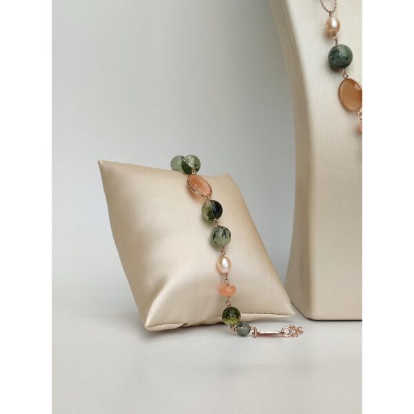 Set gloria din jad cuart si perle roz Set gloria din jad cuart si perle roz