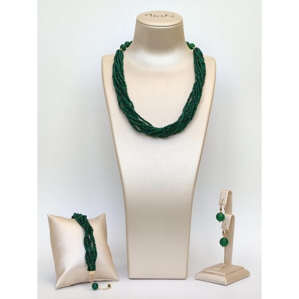 Set greta din agat verde smarald 1 Set greta din agat verde smarald 1