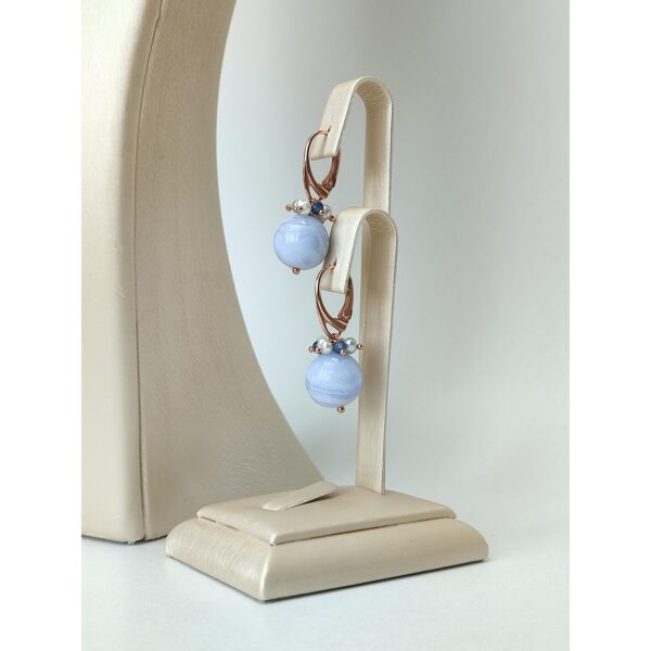 Cercei maya din agat si calcedonie Cercei maya din agat si calcedonie