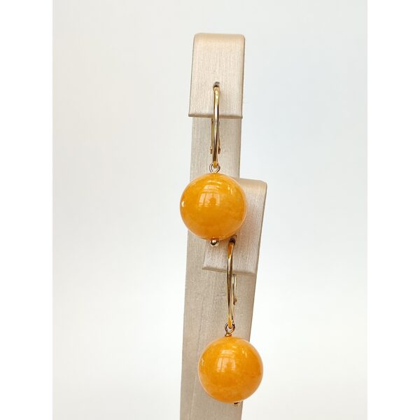 Cercei vibrant din agat galben Cercei vibrant din agat galben