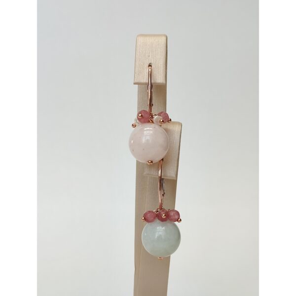 Colier dynamic din acvamarin multicolor si perle 2 Colier dynamic din acvamarin multicolor si perle 2