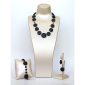Set timeless cu discuri din agat negru satinat 9