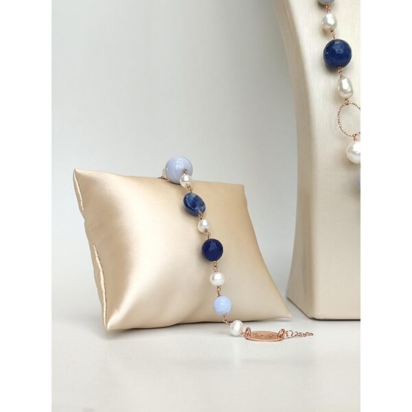 Colier maya din agat calcedonie si perle 1 Colier maya din agat calcedonie si perle 1