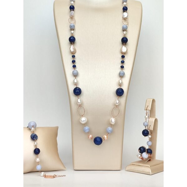 Colier maya din agat calcedonie si perle 2 Colier maya din agat calcedonie si perle 2