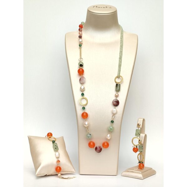 Set rebel din agat cuart si perle 3 Set rebel din agat cuart si perle 3