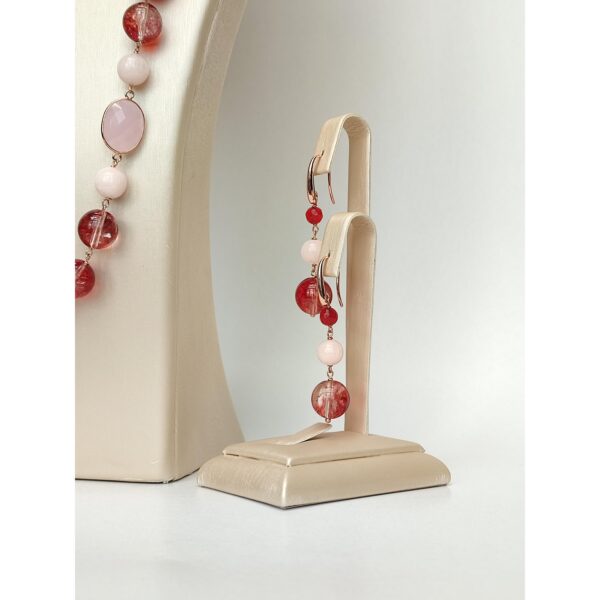 Set sunshine din cuart rosu si jad roz 1 Set sunshine din cuart rosu si jad roz 1