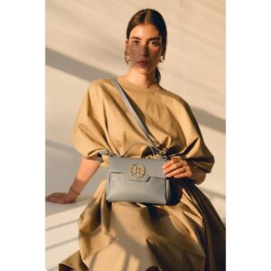 Belle Leather Handbag French Blue