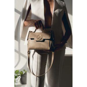 Belle Leather Handbag Taupe