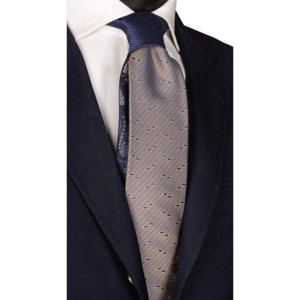 Cravata-Fantezie-Albastru-Maro-Gri-Nod-in-Contrast-Albastru-N2801