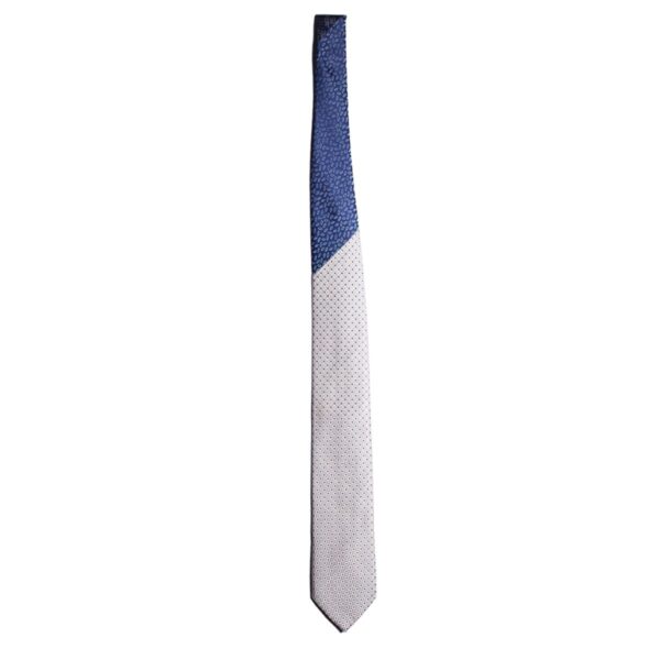 Cravatta-Avorio-Fantasia-Celeste-Nodo-in-Contrasto-Blu-Intera-N2184