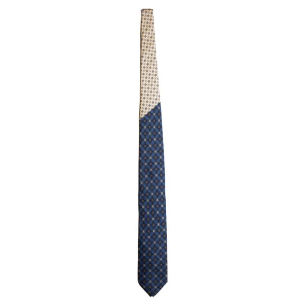 Cravatta-Stampa-Blu-Gialla-Grigia-Nodo-in-Contrasto-Beige-Intera-N2350