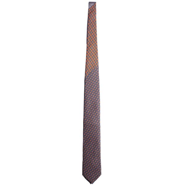 Cravatta-Stampa-Grigia-Fantasia-Arancione-Nodo-in-Contrasto-Arancione-Fantasia-Intera-N2520