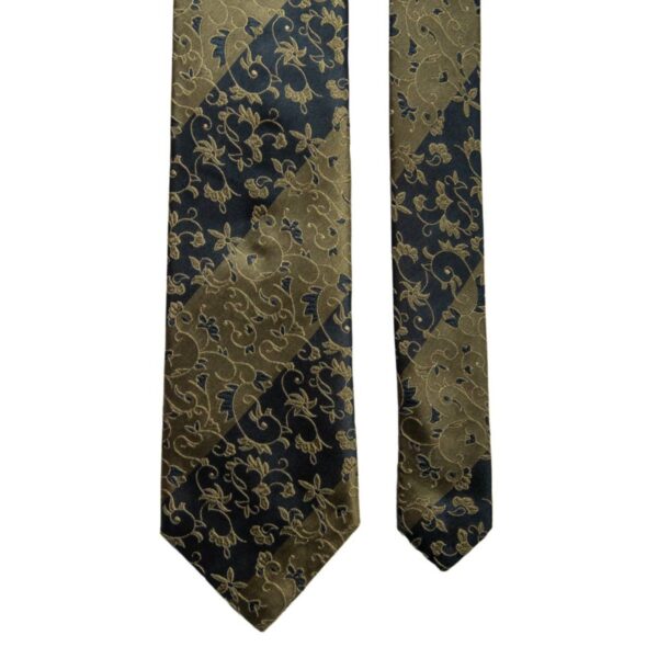 Cravatta-Vintage-Regimental-di-Seta-Blu-Verde-a-Fiori-Tono-su-Tono-Pala-CV64 Cravatta-Vintage-Regimental-di-Seta-Blu-Verde-a-Fiori-Tono-su-Tono-Pala-CV64