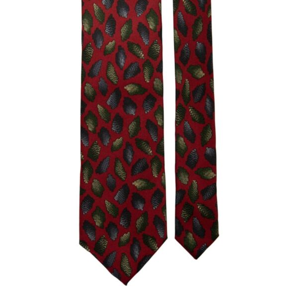 Cravatta-Vintage-in-Saia-di-Seta-Borgogna-Fantasia-Verde-Grigia-Pala-CV56 Cravatta-Vintage-in-Saia-di-Seta-Borgogna-Fantasia-Verde-Grigia-Pala-CV56
