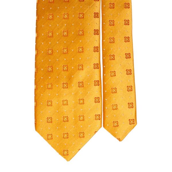 Cravatta-di-Seta-Arancione-Fantasia-Tono-su-Tono-Bianco-Pala-AN5176 Cravatta-di-Seta-Arancione-Fantasia-Tono-su-Tono-Bianco-Pala-AN5176