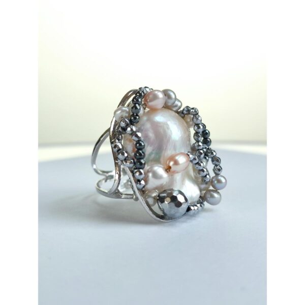 Inel-Miracle-reglabil-cu-perla-baroc-si-hematit-1 Inel-Miracle-reglabil-cu perla-baroc-si-hematit