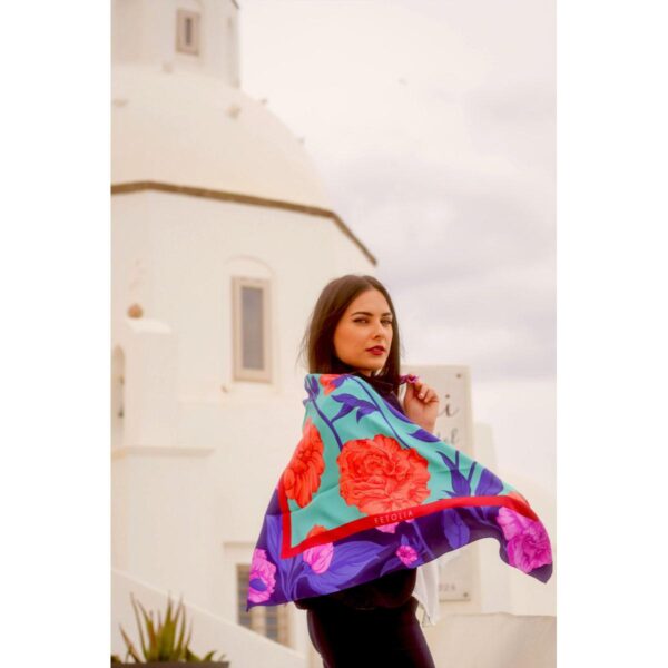 Paeonia-Blossoms-–-Royal-Blue-Turquoise-3 Batic-Paeonia-Blossoms-Albastru-Royal-Turcoaz