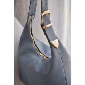 Serena Leather Tote Bag French Blue