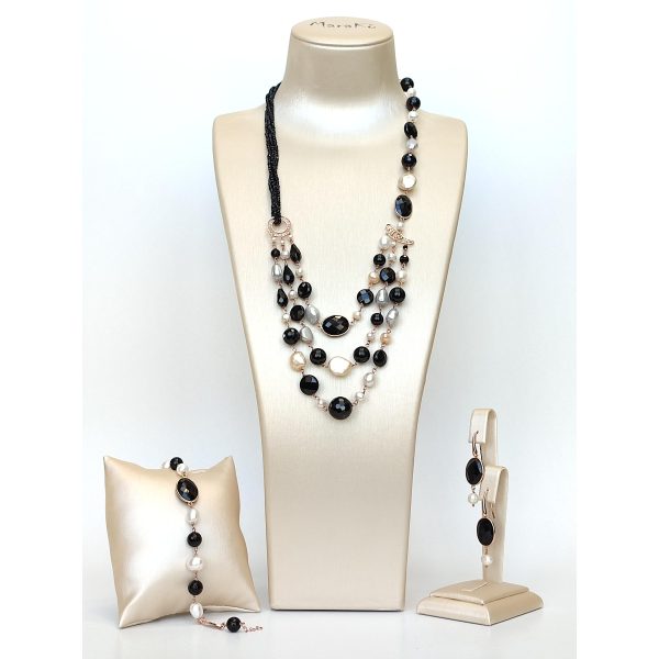 Set diva din agat negru si perle