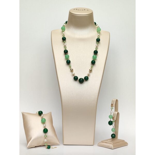 Set spring din agat cuart jad si perle 4 Set spring din agat cuart jad si perle 4