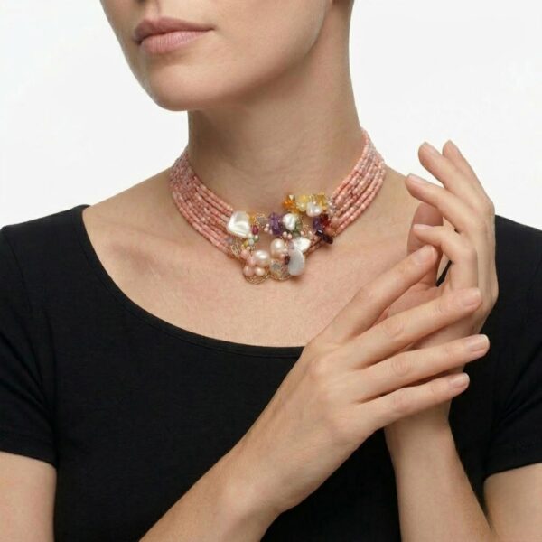 Set rainbow din opal cuart si perle 5 Set rainbow din opal cuart si perle 5