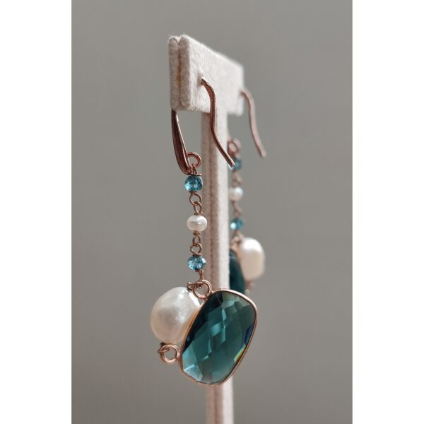 Cercei fancy cuart albastru Cercei fancy cuart albastru