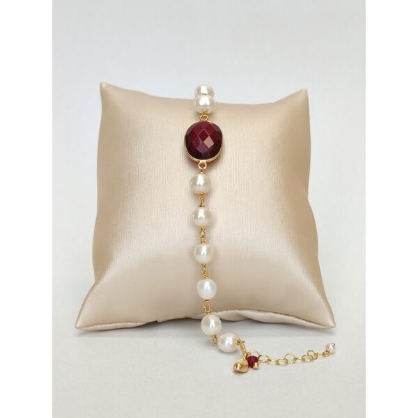 Bratara jolie din agat rubiniu si perle 4 Bratara jolie din agat rubiniu si perle 4