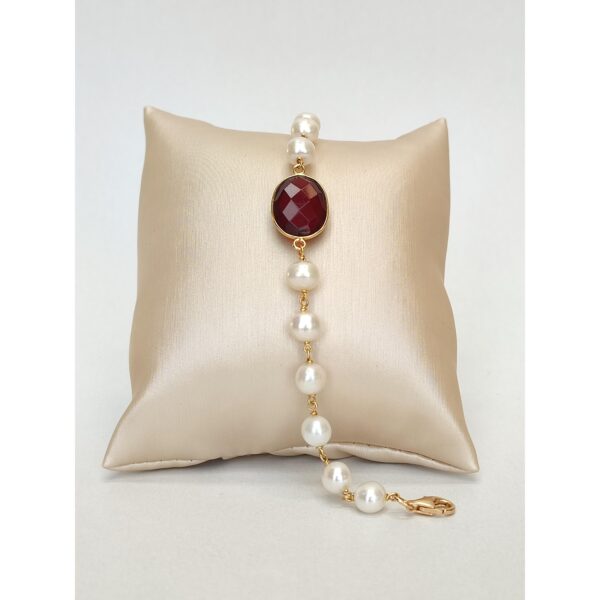 Bratara jolie din agat rubiniu si perle 5 Bratara jolie din agat rubiniu si perle 5