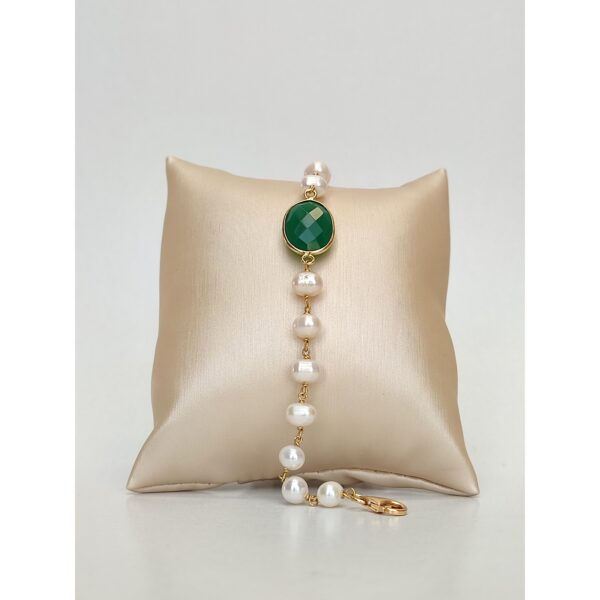 Bratara jolie din agat verde smarald si perle 6 Bratara jolie din agat verde smarald si perle 6