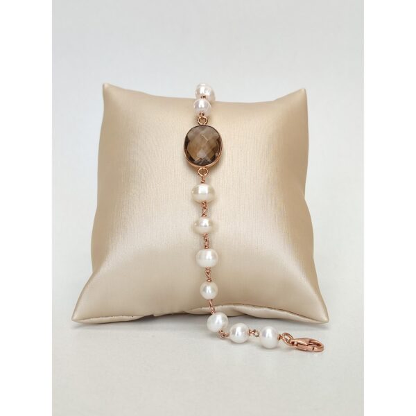 Bratara jolie din cuart fumuriu si perle 2 Bratara jolie din cuart fumuriu si perle 2