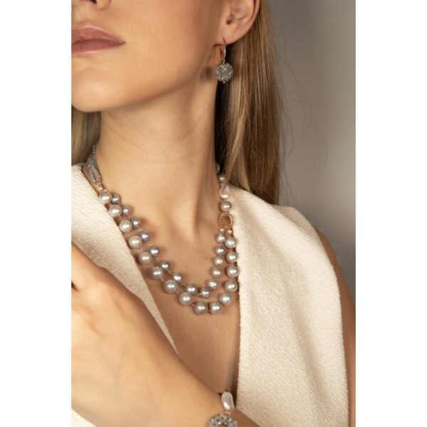 Colier glow din perle de cultura gri si labradorit 2 Colier glow din perle de cultura gri si labradorit 2