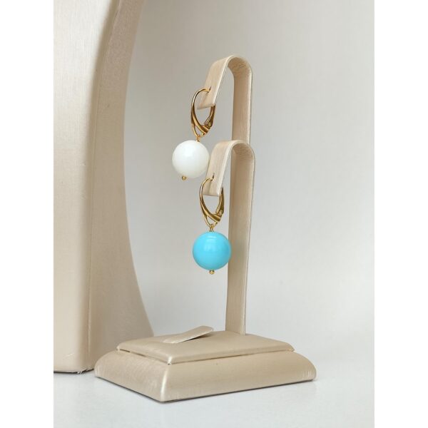 Set mirage din agat alb si turcoaz 2 Set mirage din agat alb si turcoaz 2