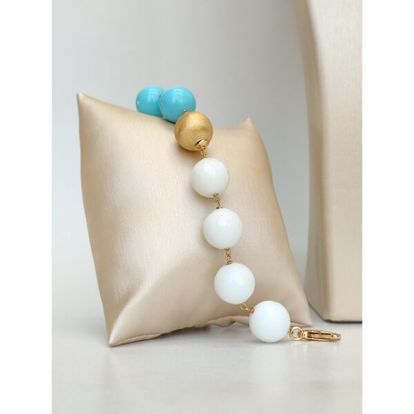 Set mirage din agat alb si turcoaz Set mirage din agat alb si turcoaz