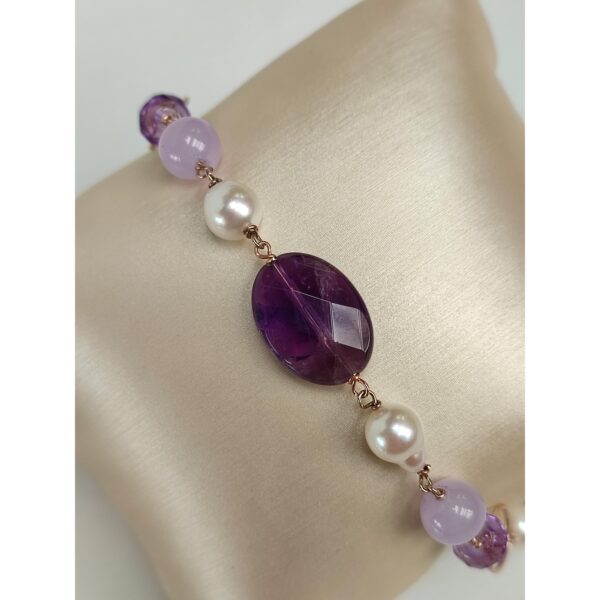 Bratara amelis din ametist si perle 2 Bratara amelis din ametist si perle 2