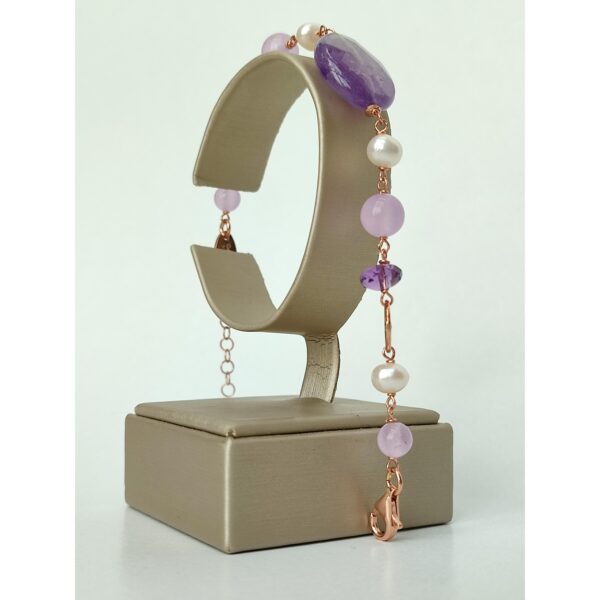 Bratara amelis din ametist si perle 4 Bratara amelis din ametist si perle 4