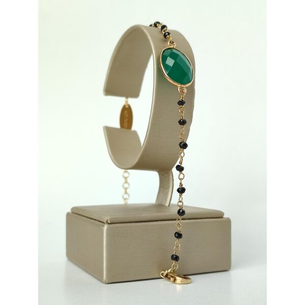 Bratara fortuna rozariu cu spinel si agat verde smarald 1 Bratara fortuna rozariu cu spinel si agat verde smarald 1