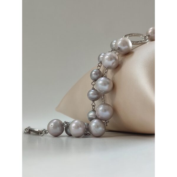 Bratara glow din perle gri placata cu rodiu 1 Bratara glow din perle gri placata cu rodiu 1