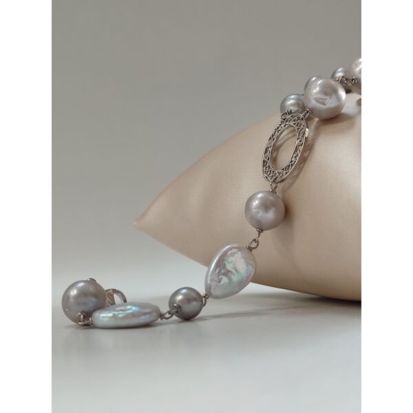 Bratara glow din perle gri placata cu rodiu 2 Bratara glow din perle gri placata cu rodiu 2