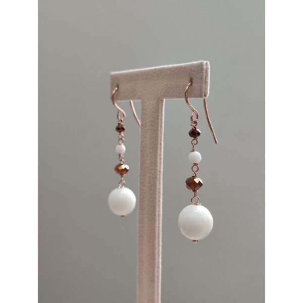 Cercei Anthony Din Agat Alb Fatetat Si Cuart Maro Cercei Anthony Din Agat Alb Fatetat Si Cuart Maro