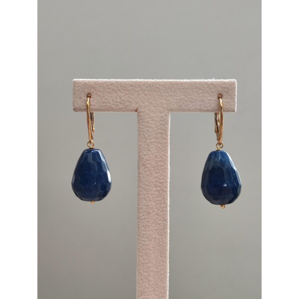 Cercei Goccia Din Agat Albastru Safir 1 Cercei Goccia Din Agat Albastru Safir 1
