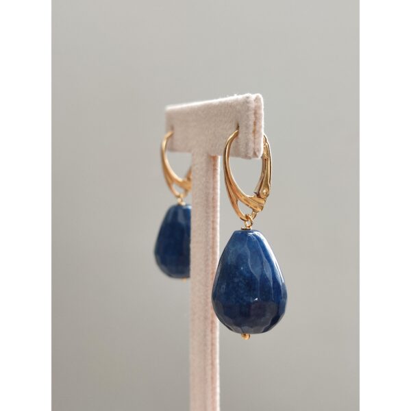 Cercei Goccia Din Agat Albastru Safir Cercei Goccia Din Agat Albastru Safir