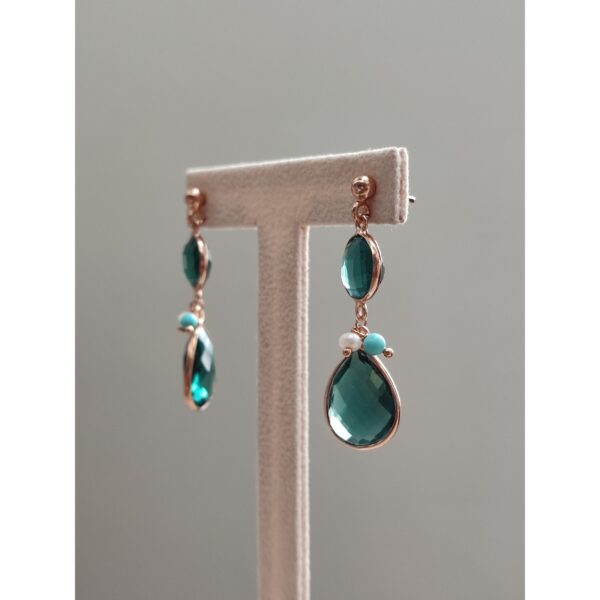 Cercei Lolou Din Cuart Albastru Si Perle Cercei Lolou Din Cuart Albastru Si Perle