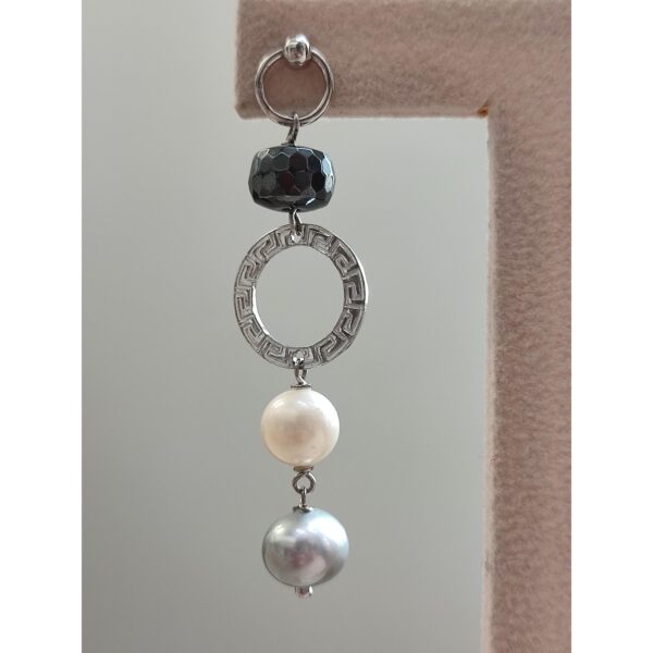 Cercei miracle din hematit natural si perle 2 Cercei miracle din hematit natural si perle 2