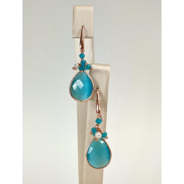 Cercei roua din jad verde acvatic si perle 1 Cercei roua din jad verde acvatic si perle 1