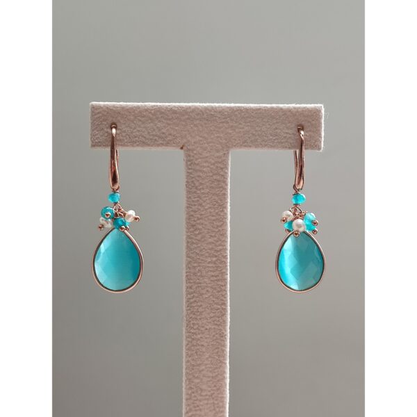 Cercei roua din jad verde acvatic si perle 3 Cercei roua din jad verde acvatic si perle 3