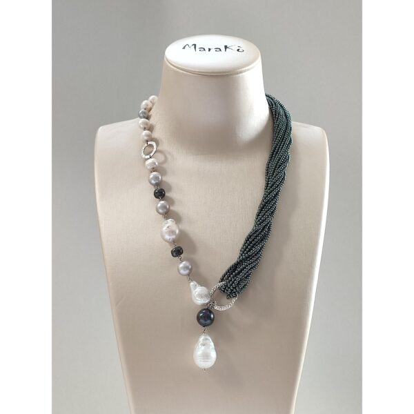 Colier miracle din hematit natural si perle 1 Colier miracle din hematit natural si perle 1