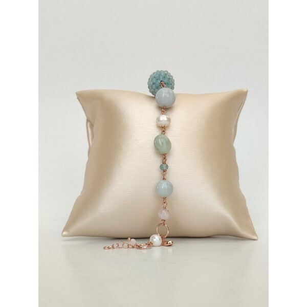Bratara diva din acvamarin morganit si perle 1 Bratara diva din acvamarin morganit si perle 1